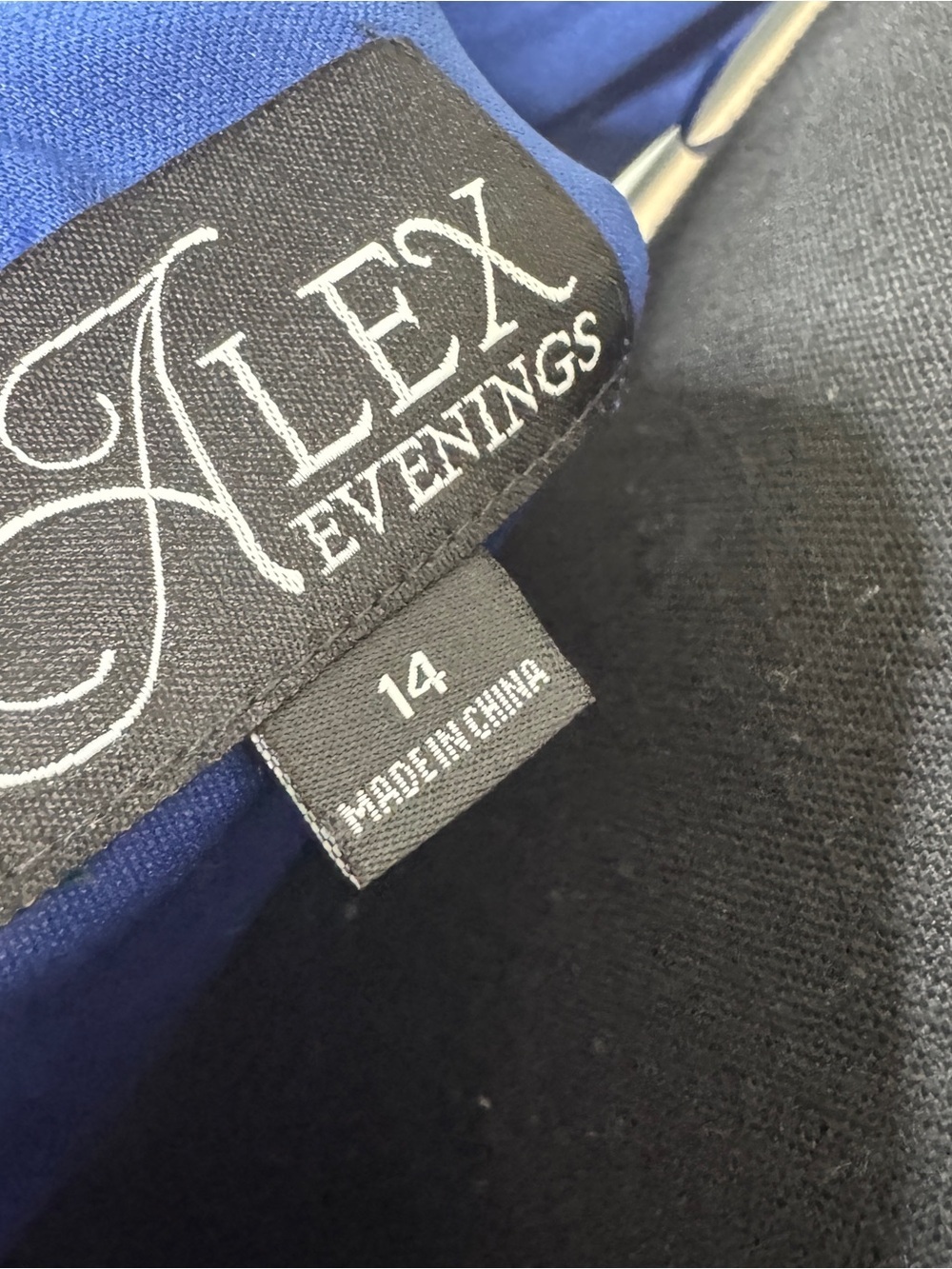Alex Evenings Sleeveless Beaded Chiffon Mid Length Dress Metallic Blue Size 14 - Picture 4 of 7